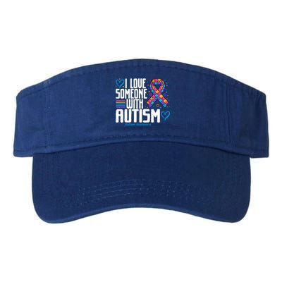 Blue Autism I Love Someone With Autism Awareness Gift Valucap Bio-Washed Visor