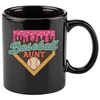 Baseball Aunt Ice Cream Drip 11oz C Handle Ceramic Mug