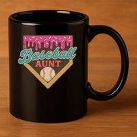 Baseball Aunt Ice Cream Drip 11oz C Handle Ceramic Mug