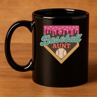 Baseball Aunt Ice Cream Drip 11oz C Handle Ceramic Mug