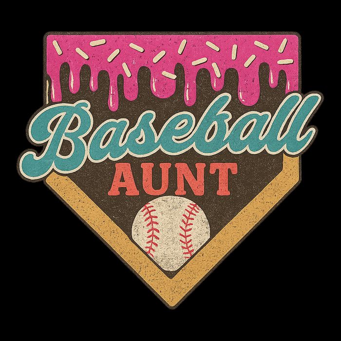 Baseball Aunt Ice Cream Drip Drawstring Bag
