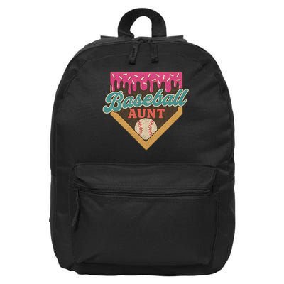 Baseball Aunt Ice Cream Drip 16 in Basic Backpack