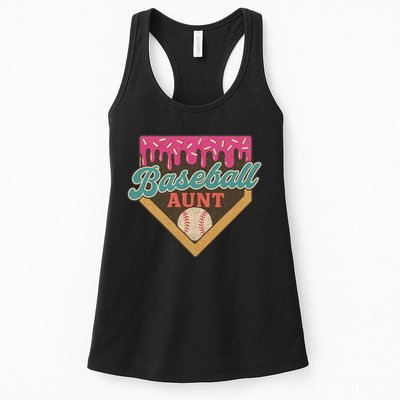 Baseball Aunt Ice Cream Drip Womens Tank Top