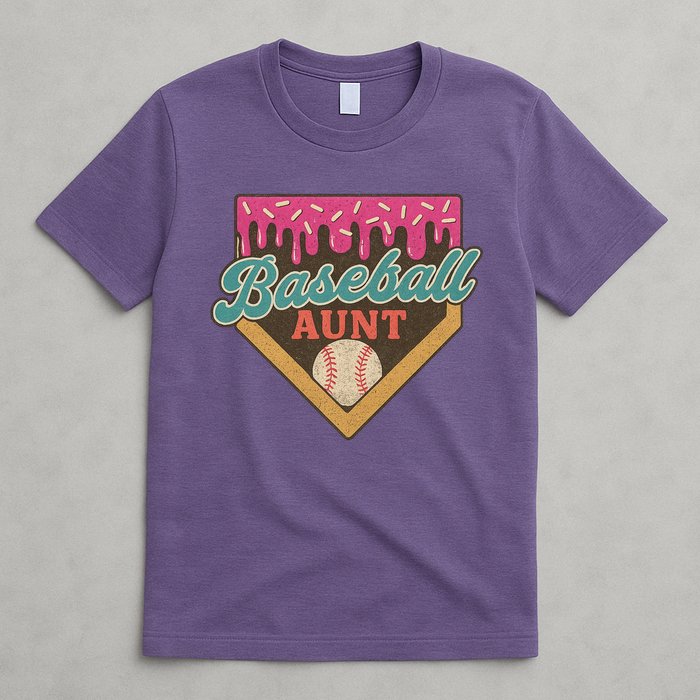 Baseball Aunt Ice Cream Drip T-Shirt