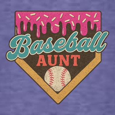 Baseball Aunt Ice Cream Drip T-Shirt