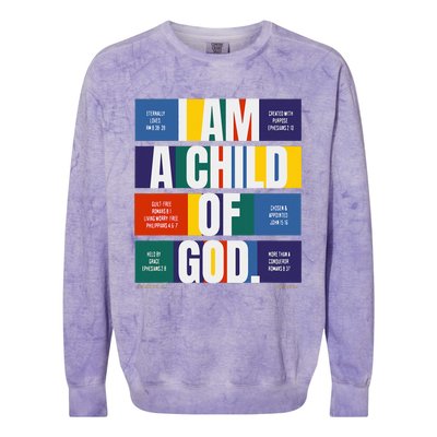 Bible Affirmations I'm a child of God Christian Faith  Colorblast Crewneck Sweatshirt