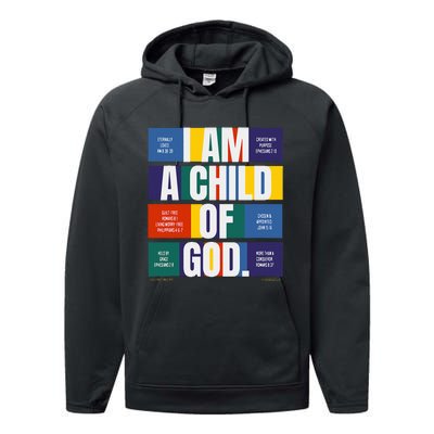 Bible Affirmations I'm a child of God Christian Faith  Performance Fleece Hoodie