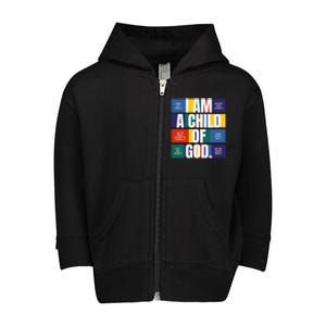 Bible Affirmations I'm a child of God Christian Faith  Toddler Zip Fleece Hoodie