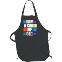 Bible Affirmations I'm a child of God Christian Faith  Full-Length Apron With Pockets