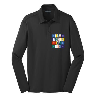 Bible Affirmations I'm a child of God Christian Faith  Silk Touch Performance Long Sleeve Polo