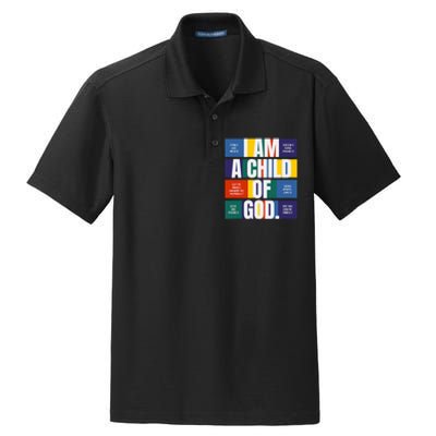 Bible Affirmations I'm a child of God Christian Faith  Dry Zone Grid Polo