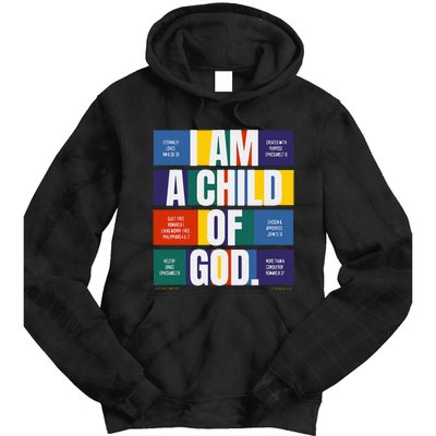 Bible Affirmations I'm a child of God Christian Faith  Tie Dye Hoodie