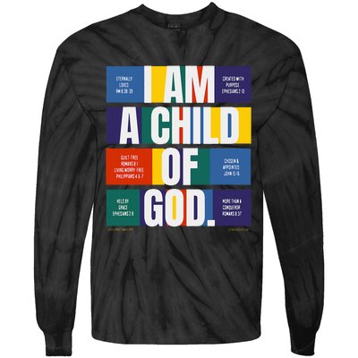 Bible Affirmations I'm a child of God Christian Faith  Tie-Dye Long Sleeve Shirt