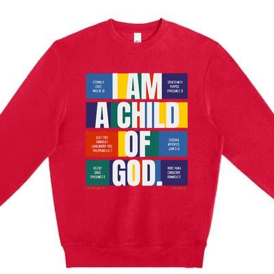 Bible Affirmations I'm a child of God Christian Faith  Premium Crewneck Sweatshirt