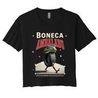 Boneca Ambalabu Italian Brainrot Meme Frog With Feet Bootleg Women's Crop Top Tee