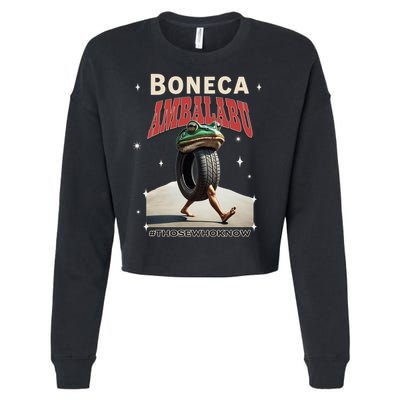 Boneca Ambalabu Italian Brainrot Meme Frog With Feet Bootleg Cropped Pullover Crew