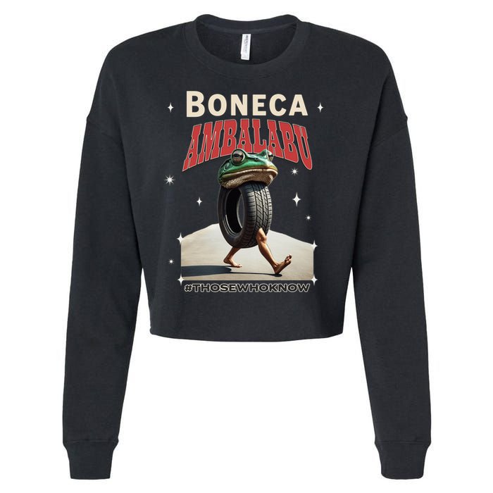 Boneca Ambalabu Italian Brainrot Meme Frog With Feet Bootleg Cropped Pullover Crew