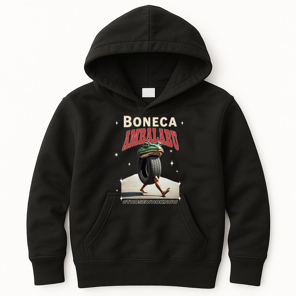 Boneca Ambalabu Italian Brainrot Meme Frog With Feet Bootleg Kids Hoodie