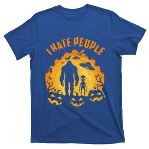 Bigfoot Alien I Hate People Pumpkin Halloween Costume T-Shirt