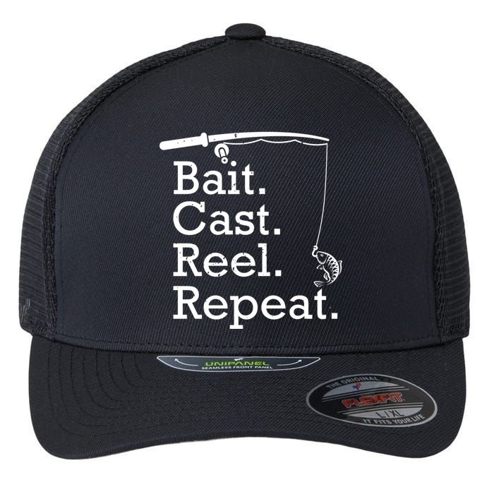 Bait Cast Reek Repeat Flexfit Unipanel Trucker Cap