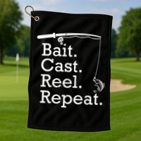 Bait Cast Reek Repeat Golf Towel