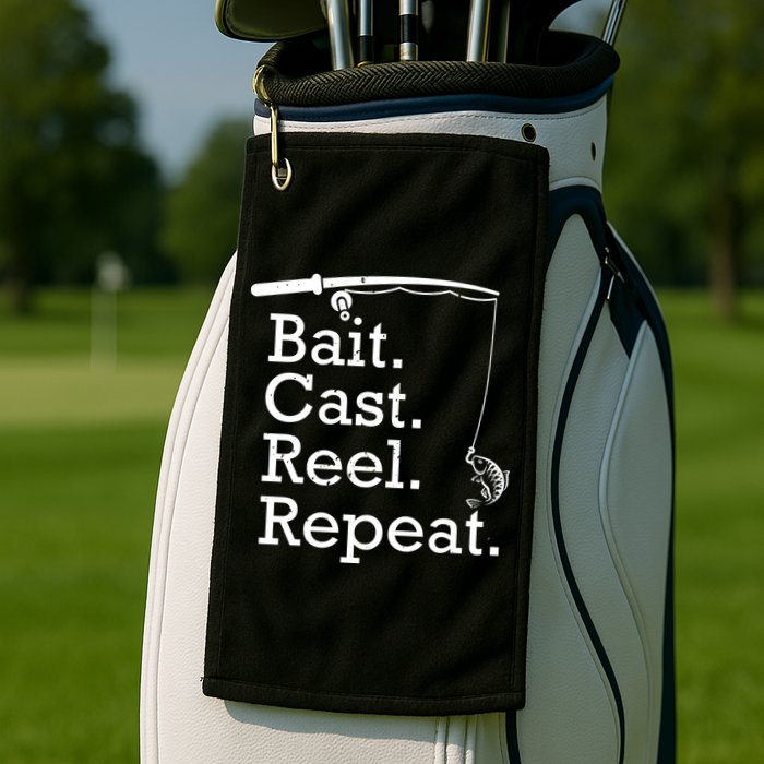 Bait Cast Reek Repeat Golf Towel