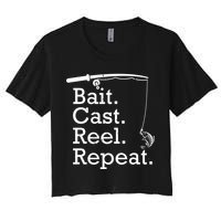 Bait Cast Reek Repeat Women's Crop Top Tee