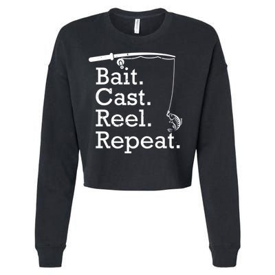 Bait Cast Reek Repeat Cropped Pullover Crew