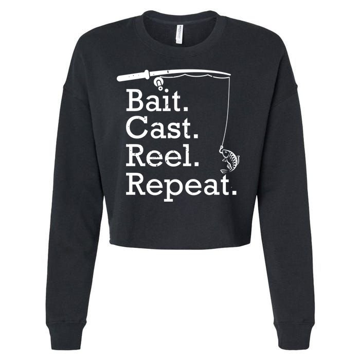 Bait Cast Reek Repeat Cropped Pullover Crew