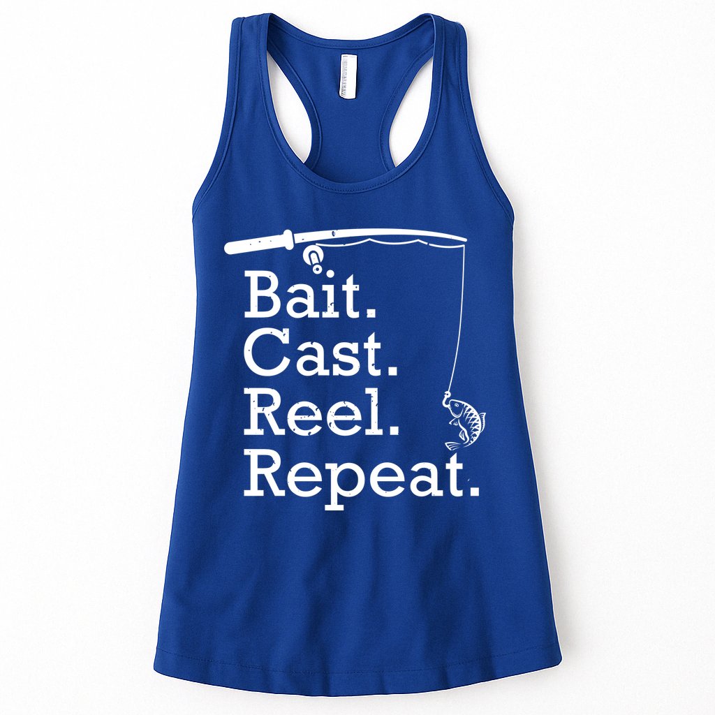 Bait Cast Reek Repeat Womens Tank Top