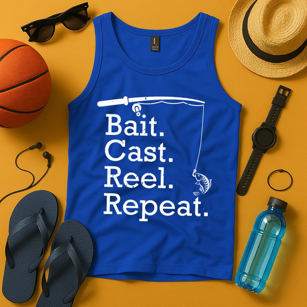 Bait Cast Reek Repeat Tank Top