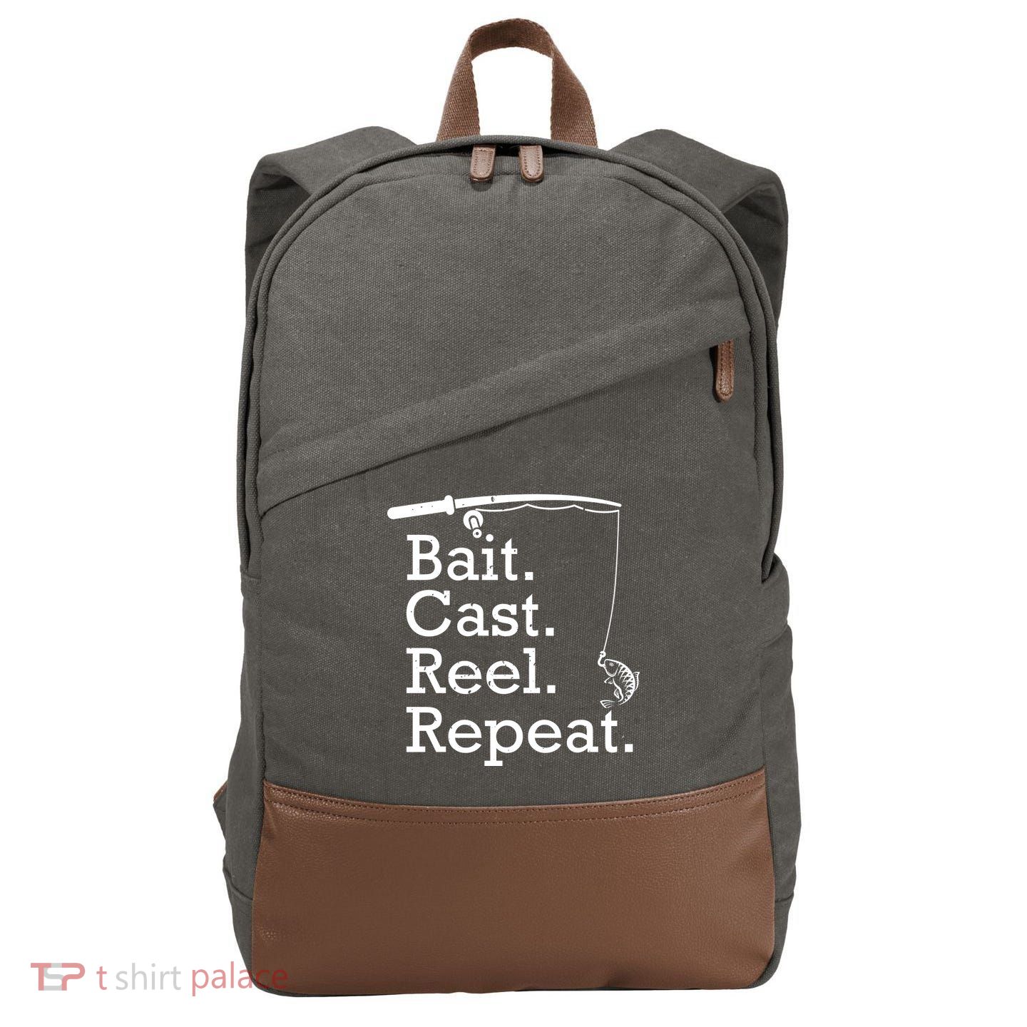 Bait Cast Reek Repeat Cotton Canvas Backpack