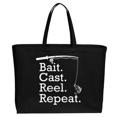 Bait Cast Reek Repeat Cotton Canvas Jumbo Tote