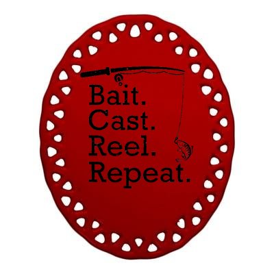 Bait Cast Reek Repeat Ceramic Oval Ornament