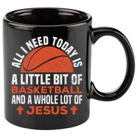 Basketball And Jesus Religious Christian 11oz C Handle Ceramic Mug