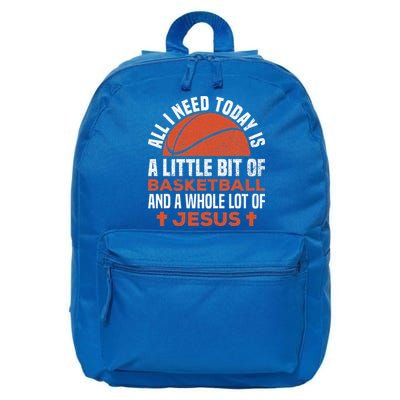 Basketball And Jesus Religious Christian 16 in Basic Backpack
