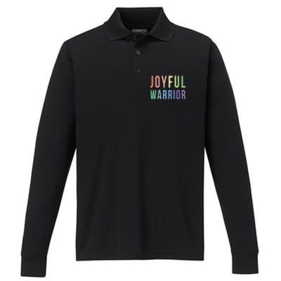 Be A Joyful Warrior For Kamala Harris Tim Walz 2024 Performance Long Sleeve Polo