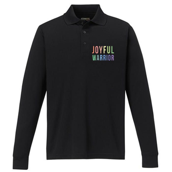 Be A Joyful Warrior For Kamala Harris Tim Walz 2024 Performance Long Sleeve Polo