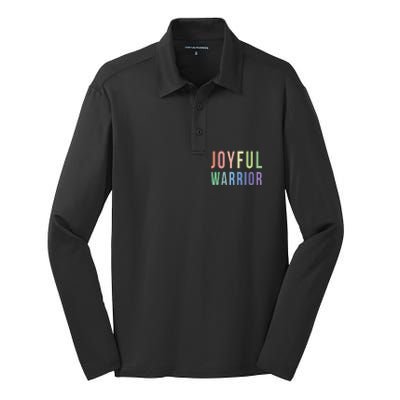 Be A Joyful Warrior For Kamala Harris Tim Walz 2024 Silk Touch Performance Long Sleeve Polo