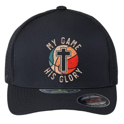 Basketball And Jesus Christ Christian Believer Hooper Flexfit Unipanel Trucker Cap
