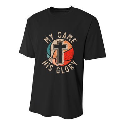 Basketball And Jesus Christ Christian Believer Hooper Youth Performance Sprint T-Shirt