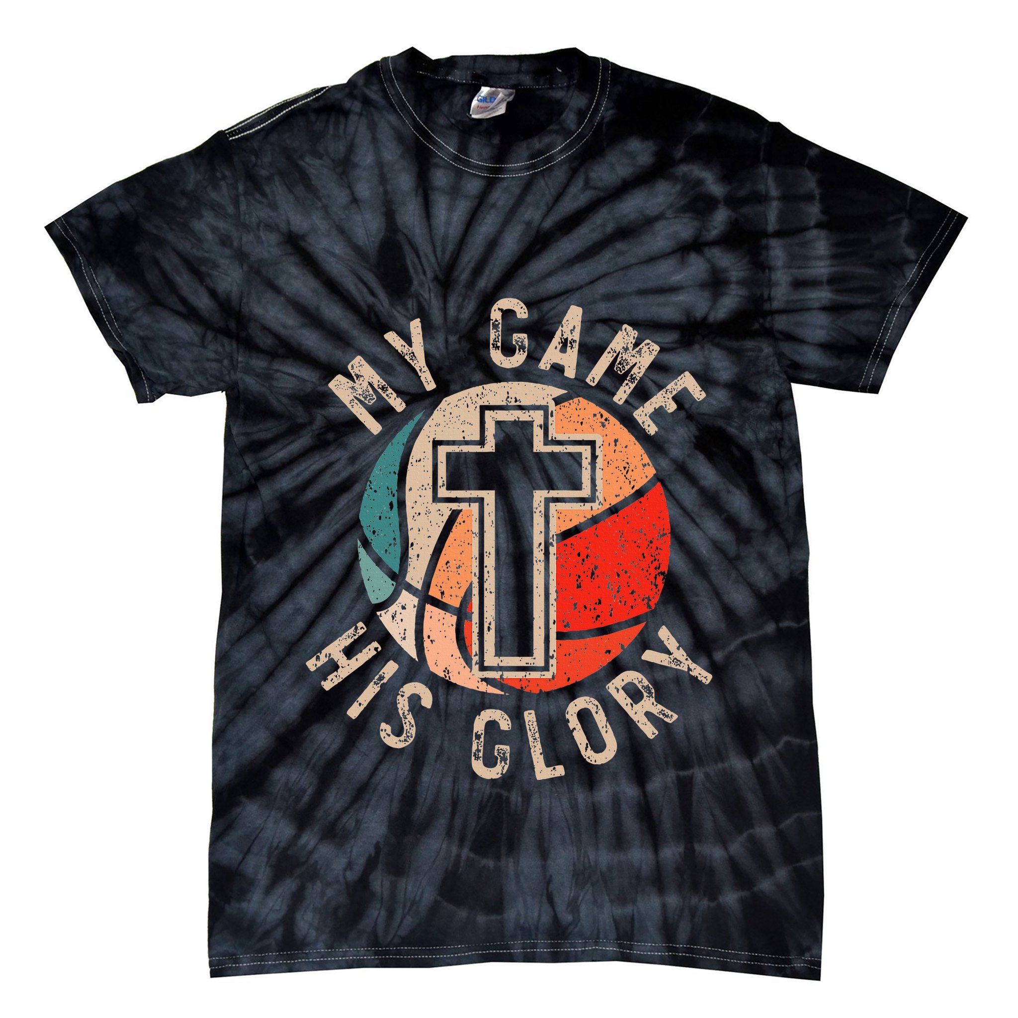 Basketball And Jesus Christ Christian Believer Hooper Tie-Dye T-Shirt