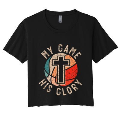 Basketball And Jesus Christ Christian Believer Hooper Crop Top