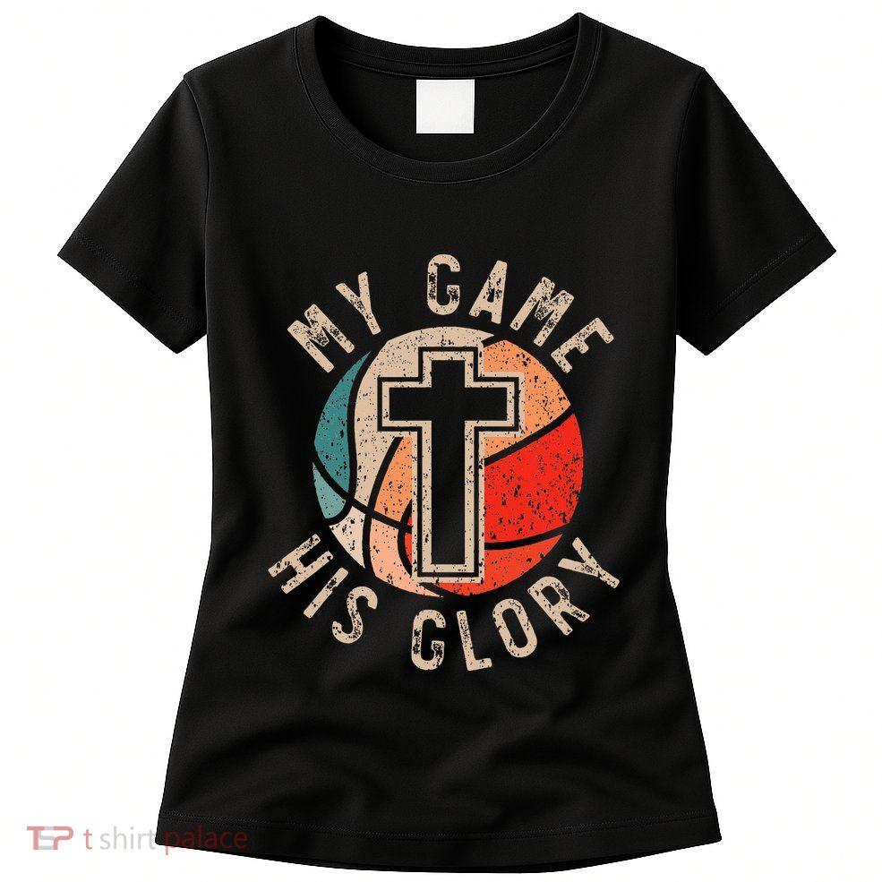 Basketball And Jesus Christ Christian Believer Hooper Womens T-Shirt
