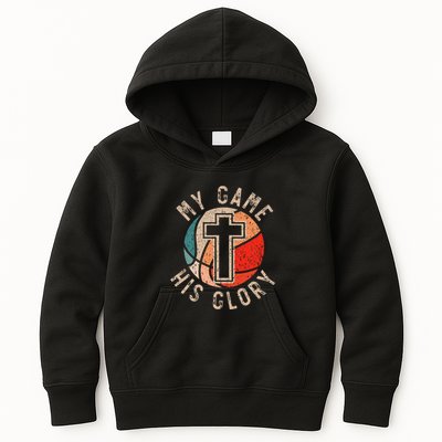 Basketball And Jesus Christ Christian Believer Hooper Kids Hoodie