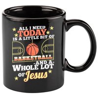 Basketball And Jesus - Funny Christian Basketballer 11oz C Handle Ceramic Mug