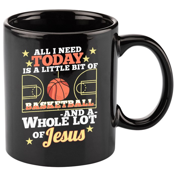 Basketball And Jesus - Funny Christian Basketballer 11oz C Handle Ceramic Mug