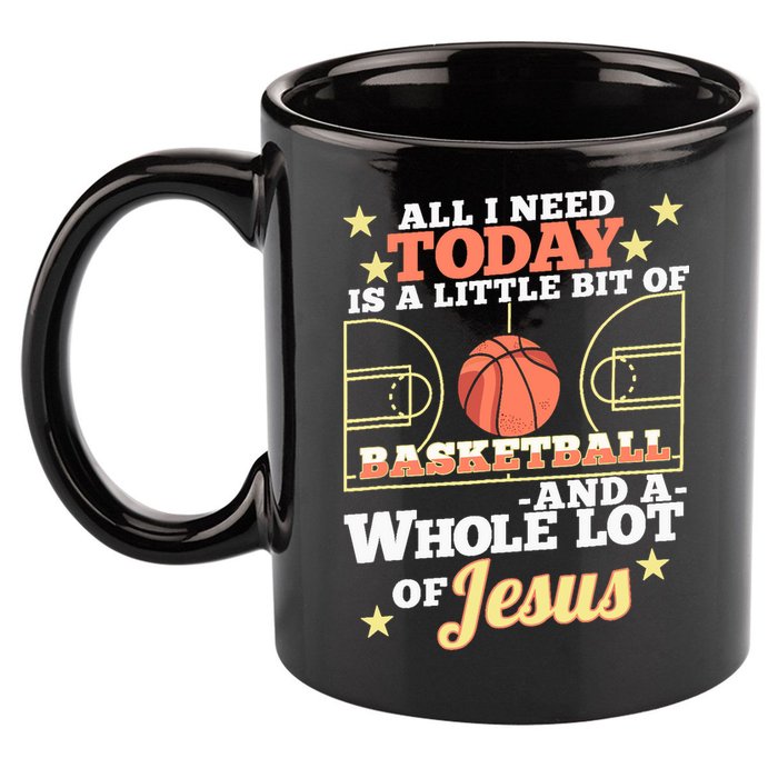 Basketball And Jesus - Funny Christian Basketballer 11oz C Handle Ceramic Mug