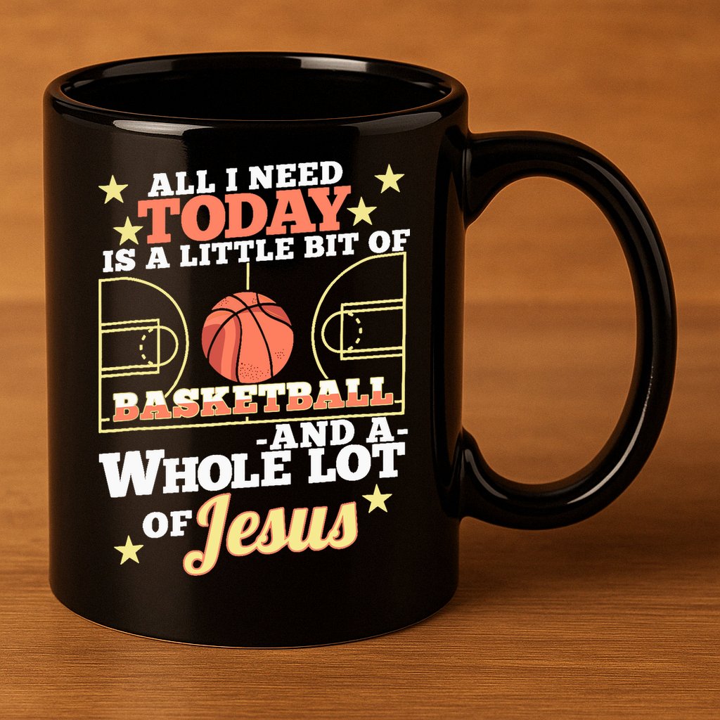 Basketball And Jesus - Funny Christian Basketballer 11oz C Handle Ceramic Mug