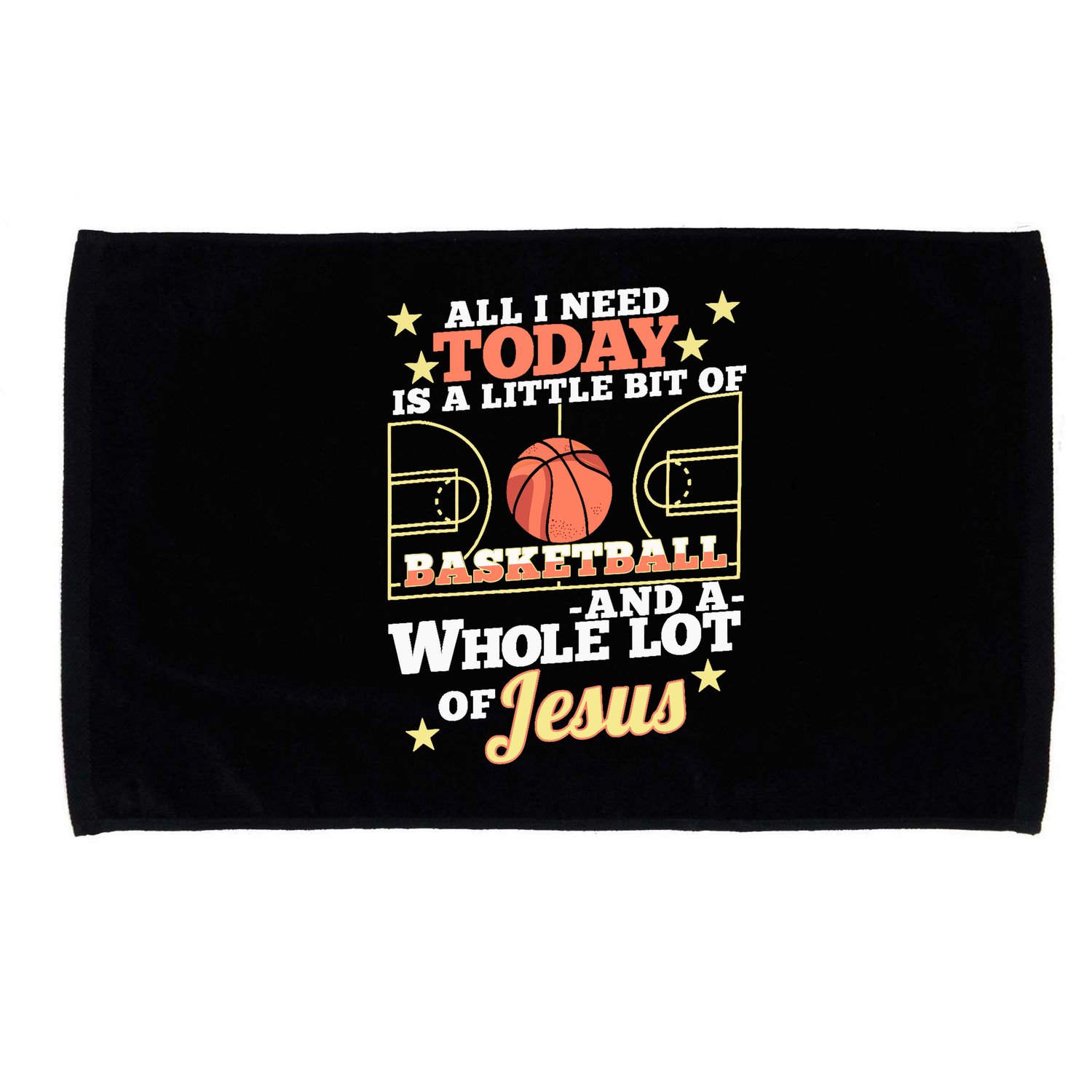 Basketball And Jesus - Funny Christian Basketballer Microfiber Hand Towel